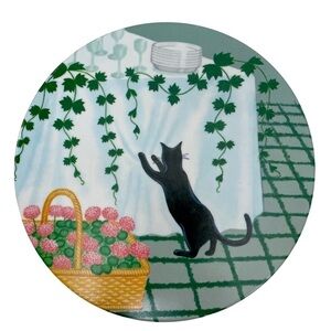 Cat Trivet Plate Vintage Melamine by Mebel Italy